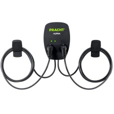 PRACHT Wallbox ALPHA DUO, 1x 11KW / 2x 6,9KW(schwarz, 2x 5,5 Meter Kabel, RFID, Outlet)