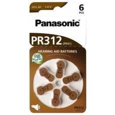 Panasonic Zinc Air PR-312/6LB, Batterie(6 Stück, PR-312)