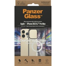 PanzerGlass ClearCase, Handyhülle(transparent/schwarz, iPhone 14 Pro Max, MagSafe)