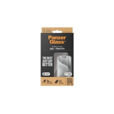 PanzerGlass Displayschutz, Schutzfolie(transparent/schwarz, iPhone 15 Pro, EasyAligner)