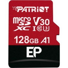 Patriot EP 128 GB microSDXC, Speicherkarte(schwarz/rot, UHS-I U3, Class 10, V30, A1)