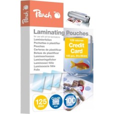 Peach Laminierfolie 54x86mm Kreditkarte 125mic PP525-07, Folien(glänzend, 100 Stück, 54x86 mm)