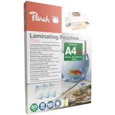 Peach Laminierfolie A4 80mic PP580-21, Folien(glänzend, 100 Stück, abheftbar)