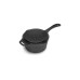 Petromax Gusseiserne Kasserolle kr1, mit Aroma-Profil-Deckel, Topf(schwarz, Ø 18cm)