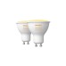 Philips Hue White Ambiance GU10 + Bridge, LED-Lampe(Doppelpack, ersetzt 35 Watt, inkl. Hue Bridge)