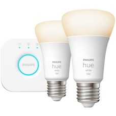 Philips Hue White Starter-Kit E27, LED-Lampe(zwei Lampen, eine Hue-Bridge, ersetzt 75 Watt)