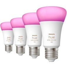 Philips Hue White & Color Ambiance E27, LED-Lampe(Viererpack, ersetzt 60 Watt)