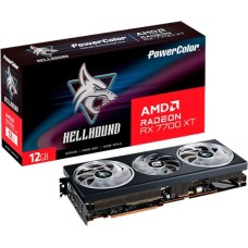 PowerColor Radeon RX 7700 XT Hellhound 12GB OC, Grafikkarte(RDNA 3, GDDR6, 1x DisplayPort, 3x HDMI 2.1)