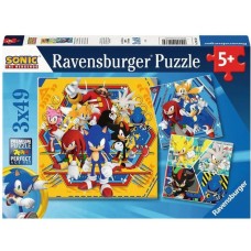 Ravensburger Kinderpuzzle Die Abenteuer von Sonic(3x 49 Teile)