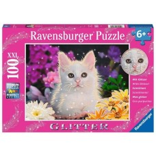 Ravensburger Kinderpuzzle Glitzerkatze(100 Teile, glitzernde Teile)