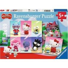 Ravensburger Kinderpuzzle Hello Kitty Abenteuer in Cherry Town(3x 49 Teile)