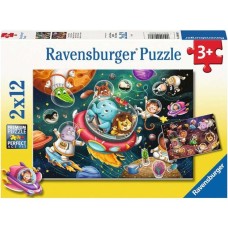 Ravensburger Kinderpuzzle Tiere im Weltall(2x 12 Teile)