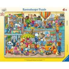 Ravensburger Kinderpuzzle Tierischer Spielzeugladen(35 Teile, Rahmenpuzzle)