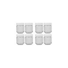 Rommelsbacher Joghurtbereiter-Ersatzgläser-Set JG 8, Glas(transparent/weiß, 8-teilig)
