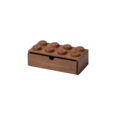Room Copenhagen LEGO 2x4 Holz Schreibtischschublade, Aufbewahrungsbox(eiche, dunkel)
