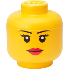 Room Copenhagen LEGO Iconic Storage Head "Girl", Aufbewahrungsbox(gelb, Größe L, Weiblich)
