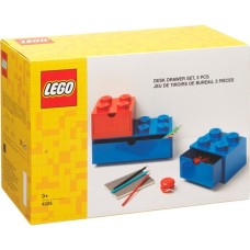 Room Copenhagen LEGO Schreibtischschubladen 3er Set , Aufbewahrungsbox(rot/blau)