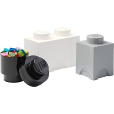 Room Copenhagen LEGO Speicherbaustein Multi Pack 3er, Aufbewahrungsbox(grau, Gr. S)
