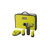 Ryobi Akku-Kompaktschrauber R12DD-220S, 12Volt, Bohrschrauber(grün/schwarz, Li-Ion Akku 2,0Ah, Werkzeugtasche)