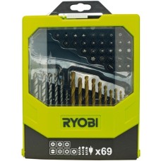 Ryobi Bit- und Bohrerbox RAK69MIX, 69-teilig, Bohrer- & Bit-Satz(grün/schwarz)
