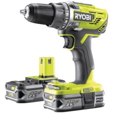 Ryobi ONE+ Akku-Bohrschrauber R18DD3-225S, 18Volt(grün/schwarz, 2x Li-Ionen Akku 2,5Ah)
