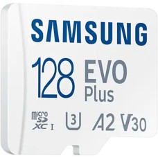 SAMSUNG EVO Plus 128 GB microSDXC (2021), Speicherkarte(weiß, UHS-I U3, Class 10, V30, A2)