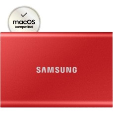 SAMSUNG Portable SSD T7 1TB, Externe SSD(rot, USB-C 3.2 Gen 2 (10 Gbit/s), extern)