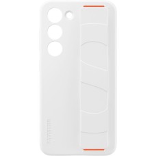 SAMSUNG Silicone Grip Case, Schutzhülle(weiß/orange, Samsung Galaxy S23)