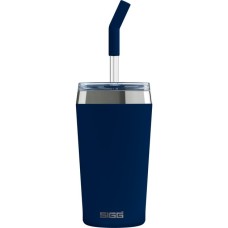 SIGG Kaffeebecher Helia Night Ink 0,45L, Thermobecher(dunkelblau, mit Trinkhalm)