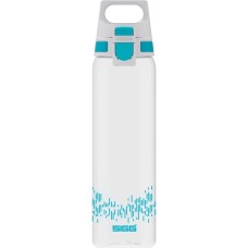 SIGG Trinkflasche Total Clear One MyPlanet "Aqua" 0,75L(transparent/hellblau, Ein-Hand-Verschluss ONE)