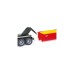 SIKU CONTROL32 3-Achs-Hakenliftfahrgestell mit Mulden-Container, RC(rot/grau, 1:32)
