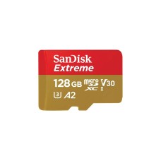 SanDisk Extreme 128 GB microSDXC, Speicherkarte(UHS-I U3, Class 10, V30, A2)