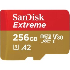 SanDisk Extreme 256 GB microSDXC, Speicherkarte(UHS-I U3, Class 10, V30, A2)