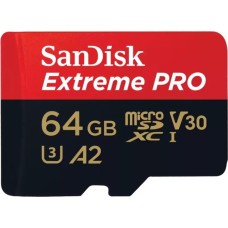 SanDisk Extreme PRO 64 GB microSDXC, Speicherkarte(UHS-I U3, Class 10, V30, A2)