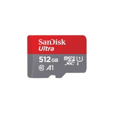 SanDisk Ultra 512 GB microSDXC, Speicherkarte(grau/rot, UHS-I U1, Class 10, A1)