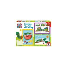 Schmidt Spiele Die kleine Raupe Nimmersatt: Raupe-Kokon-Schmetterling, Puzzle(3x 24 Teile)