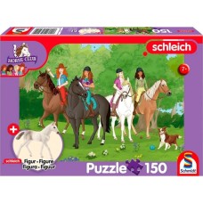 Schmidt Spiele Schleich: Horse Club - Club Holstein Fohlen, Puzzle(150 Teile, Schleich Holstein Fohlen Figur)