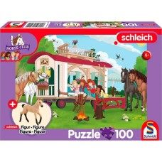 Schmidt Spiele Schleich: Horse Club - Hannoveraner Fohlen, Puzzle(100 Teile, inkl. Schleich Hannoveraner Fohlen Figur)