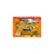 Schmidt Spiele Schleich: Wild Life - In der Sarvanne(60 Teile, inkl. Schleich Löwenjunge Figur)