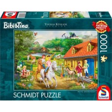 Schmidt Spiele Thomas Kinkade Studios: Bibi & Tina – Spaß auf dem Martinshof, Puzzle(1000 Teile)