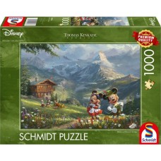Schmidt Spiele Thomas Kinkade Studios: Disney - Mickey & Minnie in den Alpen, Puzzle(1000 Teile)
