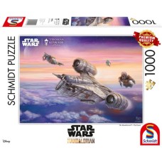 Schmidt Spiele Thomas Kinkade Studios: Star Wars The Mandalorian - Die Eskorte, Puzzle(1000 Teile)