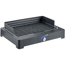 Severin PG 8562 Tischgrill mit Grillplatte, Elektrogrill(schwarz, 2.200 Watt)