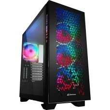 Sharkoon ELITE SHARK CA300H Black, Big-Tower-Gehäuse(schwarz, 2x gehärtetes Glas, Outlet)