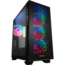 Sharkoon ELITE SHARK CA300H Black, Big-Tower-Gehäuse(schwarz, 2x gehärtetes Glas)