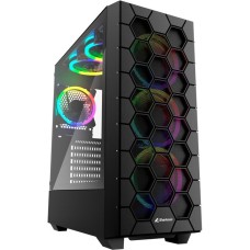 Sharkoon RGB HEX, Tower-Gehäuse(schwarz, Seitenteil aus gehärtetem Glas)