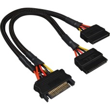 Sharkoon SATA Y-Stromkabel, Y-Kabel(schwarz, 20cm)