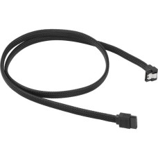 Sharkoon Sata III Kabel 90° sleeve(schwarz, 100 cm)