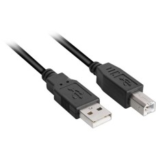 USB-B Stecker(schwarz, 5,0 Meter)