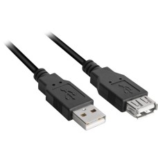 USB-A Buchse(schwarz, 3,0 Meter, doppelt geschirmt)